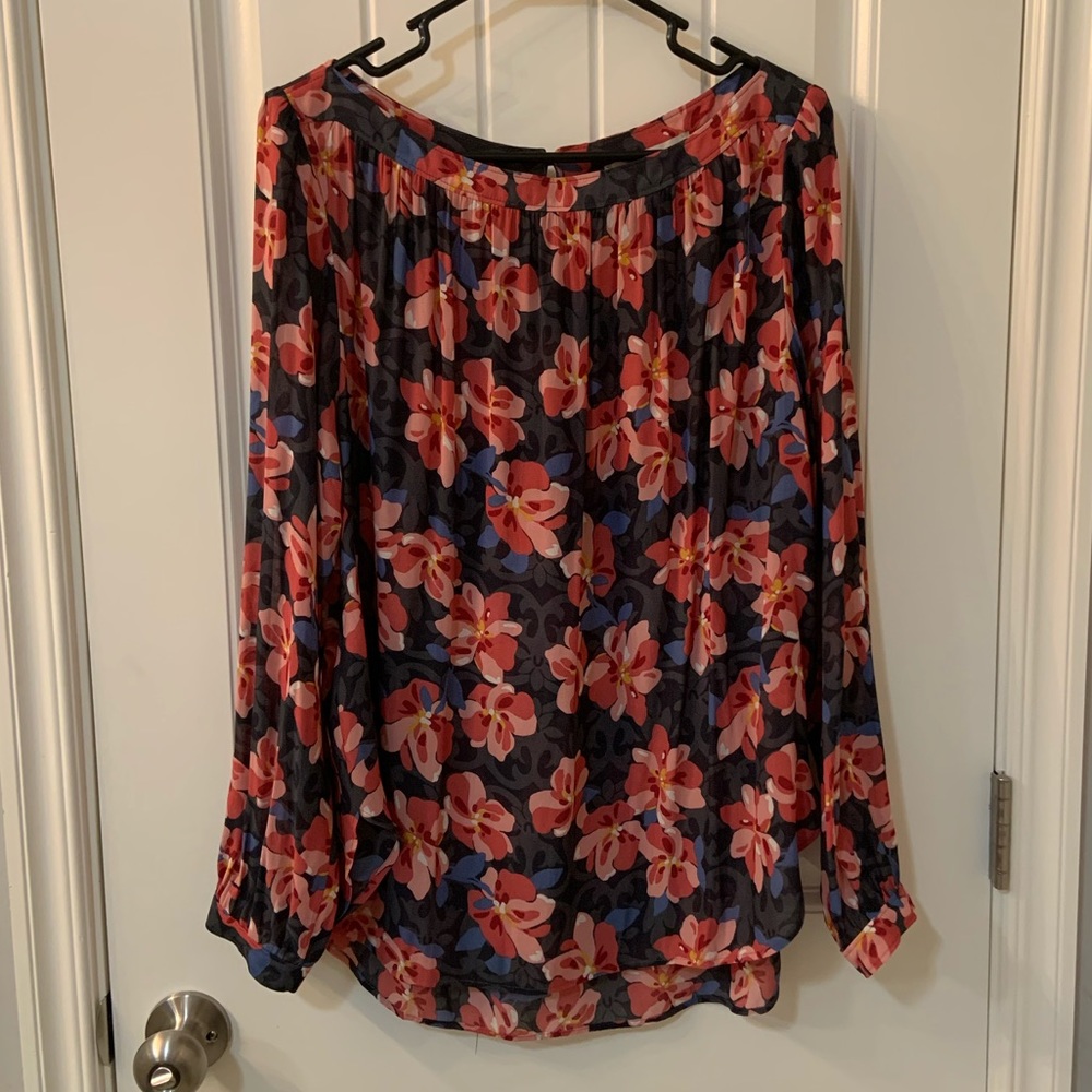 LOFT Floral Boatneck Blouse